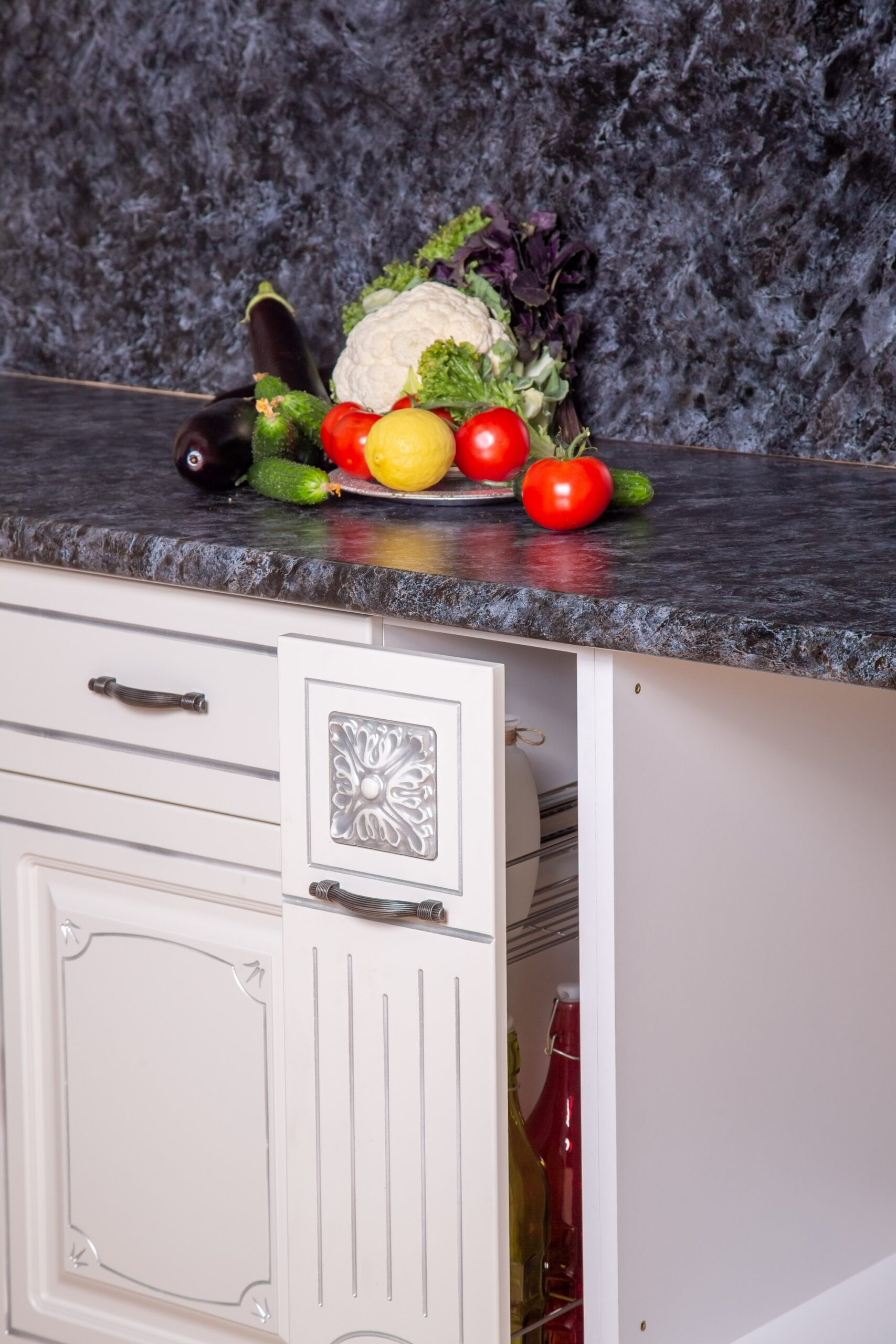 DEIN4587 Кухня "Прага" серебро | Детали 1