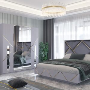 Спальная мебель "Ализе" серая 5 дв | Мебельная фабрика "СКФМ"