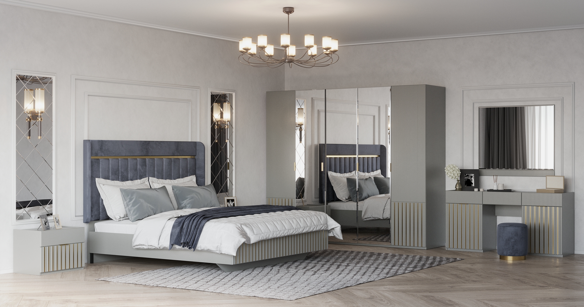 spalnya_mebel_sideya_seraya Спальная мебель "Сидея" серая | Мебельная фабрика "СКФМ"
